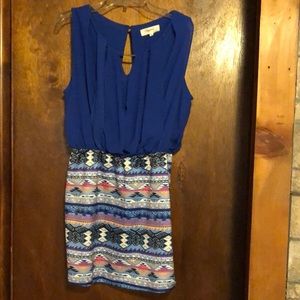 Sleeveless blue mini dress sz juniors large